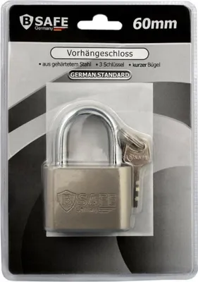 Produktbild von Vorhängeschloss Schloss Hängeschloss - Hochwertiges Schloss für den täglichen Gebrauch 1er set 60mm kurzer Bügel