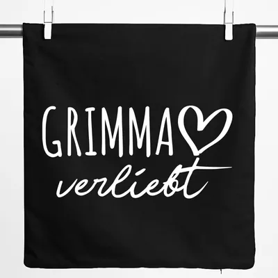 Produktbild von Huuraa Kissenbezug Grimma verliebt 40x40cm Black Baumwolle Dekokissenbezug Geschenkidee