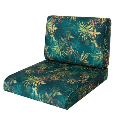 Produktbild von Bjird Sesselkissen, Kissen für Rattanmöbel, Sitzkissen & Rückenkissen, Sitzkissen für Sessel / Stühle - Indoor & Outdoor - Anti-Rutsch - 60x60 cm, Grünes Gras