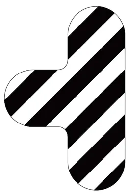 Produktbild von Gestreiftes T-Stück in Weiß und Grün, 29 x 19 cm, rutschfest, für den Innenbereich