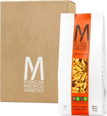 Image de Mancini Pastificio Agricolo - Mezze Penne - Italienische handwerkliche Nudeln - 12 x 500 g