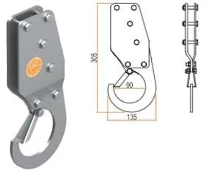 Obrázok produktu pre Bezpečnostný zdvíhací hák – 135 × 305 mm