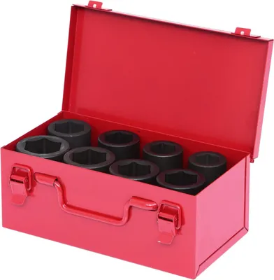 Produktbild von KS Tools 515.0308, Steckschlüssel-Satz, 1", 8 Kopf/Köpfe, Chrom-Molybdän-Stahl, ISO 1174, DIN 3121, 4,2 kg