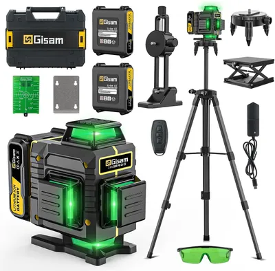 Image de Niveau laser croisé avec trépied - 16 lignes - batterie 4800 mAh - autonivelant - niveau laser pour construction