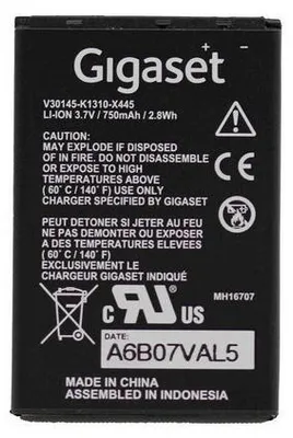 Obrázek produktu pro Gigaset V30145-K1310-X445, Baterie, Gigaset SL610H, Černá, Lithium-ion (Li-ion), 750 mAh, 3,7 V