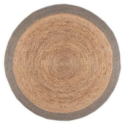 Produktbild von Jute Teppich Rund - Fair Natur Grau