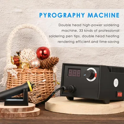 Produktbild von Lötkolben und Holzbrandgerät - Pyrografie-Set - 220 V - Für Holz und Bastelarbeiten - Schwarz