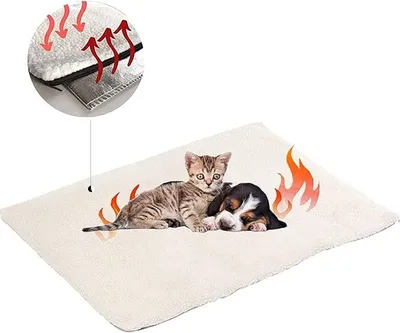 Produktbild von Selbstheizendes Kissen für Katze und Hund, Heizkissen, selbstheizende Katzenkissenmatte ohne Strom und Batterien, Thermomatte/Decke, umweltfreundlich, 60 x 45 cm
