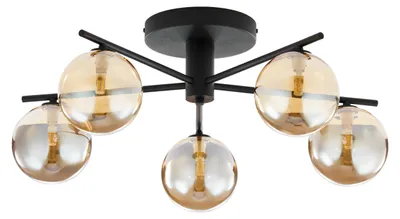 Immagine prodotto di Lampada da soffitto PRATO nera-ambra 5xG9x8W in metallo, dimensioni: 27x66x66 cm, IP20, Jupiter