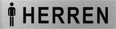 Productafbeelding van Deurbordjes in verschillende maten + afbeeldingen + teksten. Zelfklevende deurbordjes. Bedrijfsplaatje. Herenbord, 160x40mm, BWE