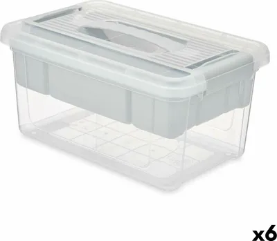 Immagine prodotto di Scatola multiuso Grigio Plastica trasparente 5 L 29,5 x 14,5 x 19,2 cm (6 pezzi)