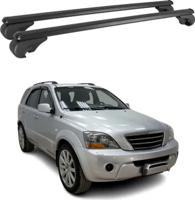 Obrázek produktu pro Střešní nosič pro Kia Sorento 2002-2009 Nosič zavazadel hliníkový černý 2x