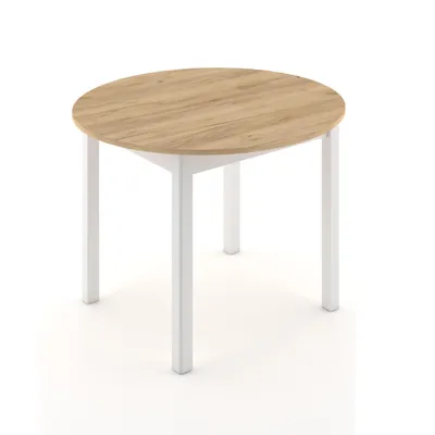Zdjęcie produktu dla Stół okrągły rozkładany ST44M 102x102-142 cm dąb craft / białe nogi
