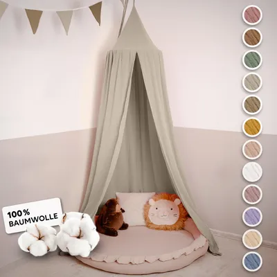 Immagine prodotto di Baldacchino beige chiaro senza applicazione dorata - Cielo letto per cameretta