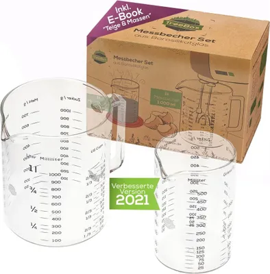 Zdjęcie produktu dla TreeBox Messbecher glas - Messbecher 1l & 500ml -