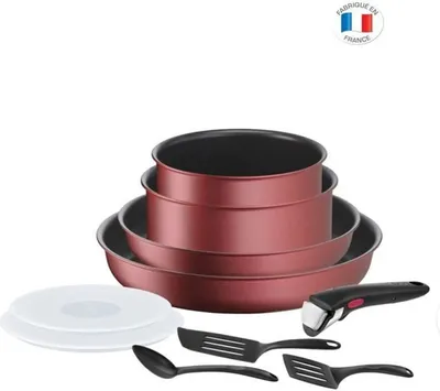 Produktbild von Tefal Ingenio L3989502, Gemischtes Set, Rot, Aluminium, Schwarz, Kunststoff, Thermo-Punkt