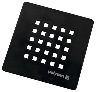 Produktbild von Polysan TRENECA Siphonabdeckung eckig, schwarz matt