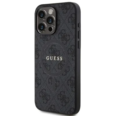 Obrázek produktu pro GuessPolyuretanLeather 4G Colored Ring MagSafe Zadní Kryt pro iPhone 15 Pro Black