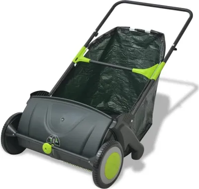 Productafbeelding van AIORBER grasmaaier met opvangzak voor efficiënte reiniging, 103 liter, bladblazer, in hoogte verstelbaar, 112 x 66 x 78 cm, groen