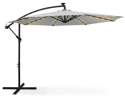 Zdjęcie produktu dla Parasol ogrodowy MILIN jasnoszary z oświetleniem LED 300x00x45 cm
