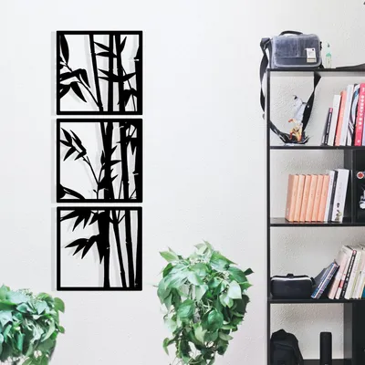 Produktbild von Wallity, Dekorativer Metall Wandaccessoire, Schwarz, 36 x 110 cm | 100% Metall (Stärke: 1,2 mm) | Stilvolles und modernes Design für Ihr Zuhause oder Büro.