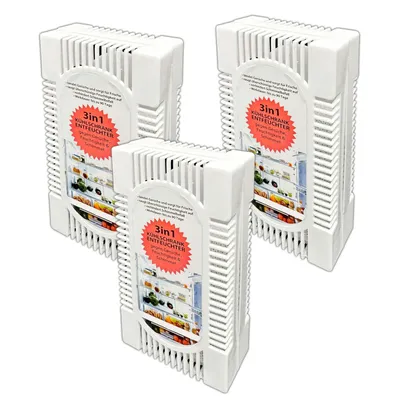 Produktbild von 3x Kühlschrank Entfeuchter Trockner Box gegen Gerüche Feuchtigkeit & Schimmel Lufterfrischer Geruchsentferner