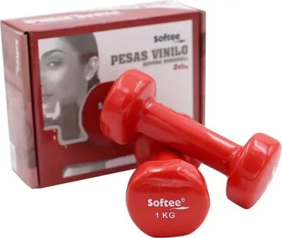 Obrázok produktu pre Sada vinylových činiek Softee červená 1 kg