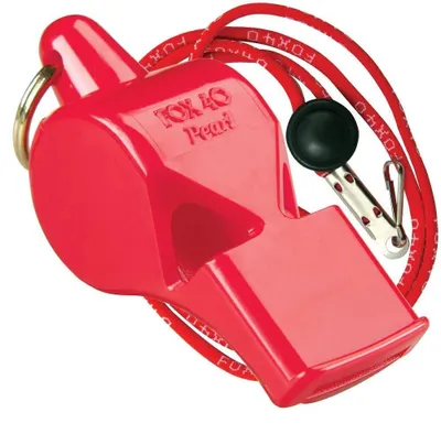 Image de Fox 40 - Sifflet « Pearl » et lanière, plastique PP8465 (taille unique) (rouge)