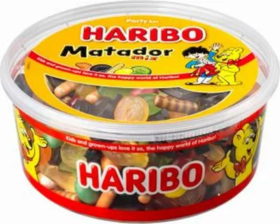 Produktbild von Haribo Matador Mix dänische Süßigkeiten-Mix 1kg Dose