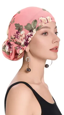 Image de Omgoods - Chapeau-turban pour femmes, idéal pendant la chimiothérapie, avec motif floral