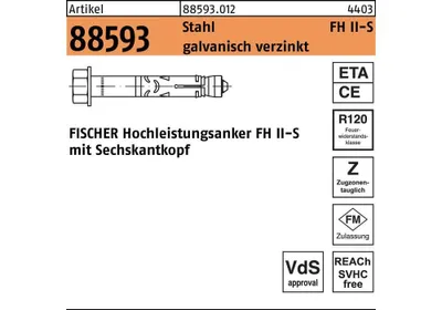 Zdjęcie produktu dla Wysokowydajna kotwa R 88593 FH II 12/ 10 S Stal ocynkowana
