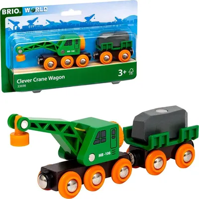 Image de Brio Camion grue vert avec remorque