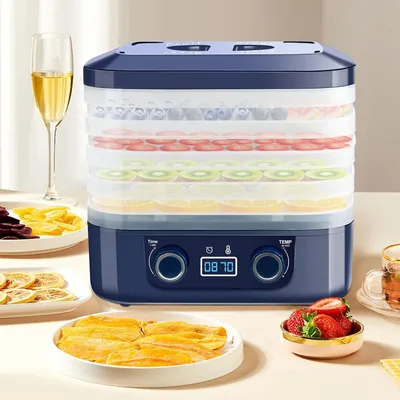 Produktbild von Dörrautomat mit 5 Tabletts, Lebensmittel Dörrgerät, Temperaturregelung 35-70°C, 48H Timer, LED Display, Obsttrockner Dörrapparat