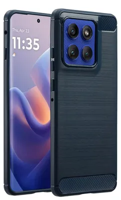 Imagen del producto de Funda con acabado cepillado para Motorola Edge 60 Pro - Azul oscuro
