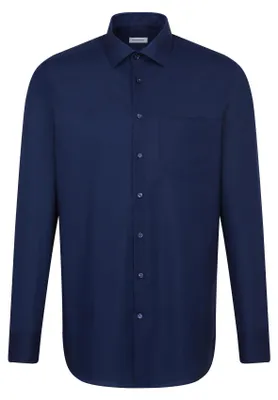 Image de Seidensticker Chemise coupe normale bleu foncé uni
