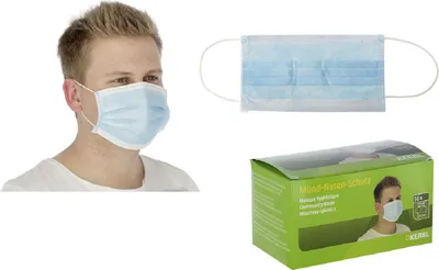 Produktbild von Medizinische Mund- und Nasenmaske blau Typ II R 3 Lagen %c3%a0 50 Stk