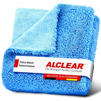 Immagine prodotto di ALCLEAR 820203UB, panno in microfibra blu, panno per lucidatura auto a doppio lato, 40x40 cm