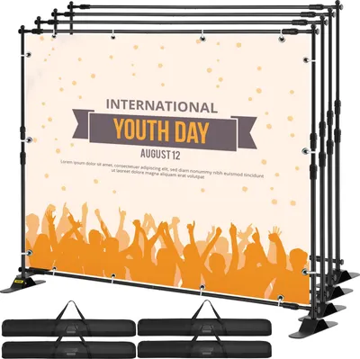 Immagine prodotto di 8´´ Display sfondo banner stand telescopico regolabile leggero Espositore x 4 pezzi