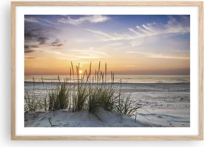 Produktbild von Gerahmtes Poster - Rahmen in heller Eiche - Westen Sonne Strand - 70x50 cm - Wand Bild - Wanddeko - Wandbilder - Wandposter - Bilderrahmen - Bilder - Kunstdruck - Wandbild - P2NAA70x50-4201
