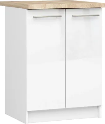 Obrázek produktu pro Dolní kuchyňská skříňka 60 cm VERMINA - bílá / bílá lesklá