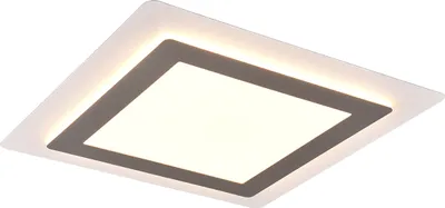 Zdjęcie produktu dla Plafon LED kwadratowy z pilotem MORGAN srebrny 46W Odcienie bieli 6000lm metal wym:4x45x45cm IP20 Trio