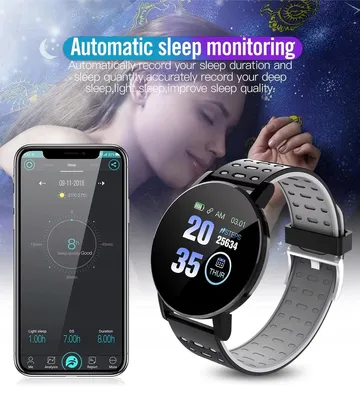 Image de Montre connectée 119 Plus Bluetooth Fitness Android iOS IP67 Noire