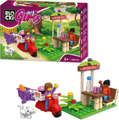 Produktbild von BLOCKI MyGirls Picknick Sommer Essen Bank Bausatz Spielzeug