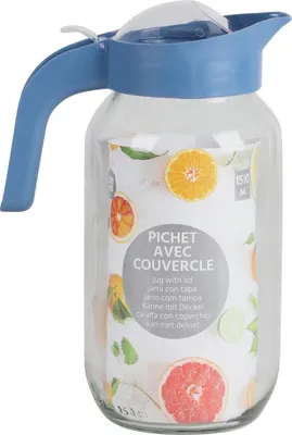 Obrázok produktu pre DOCHTMANN sklenený džbán s vekom 1,5 l mix farieb