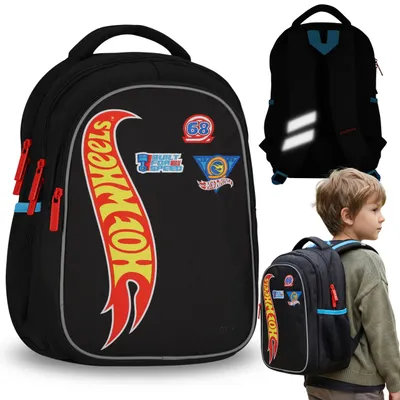 Produktbild von Hot Wheels Verstärkter Schulrucksack für Jungen mit Reflektoren, 3-teilig, 23 l