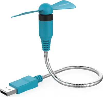 Produktbild von RealPower 335266, Haushalts-Lamellenlüfter, Blau, Tisch, 13000 RPM, Silber, USB