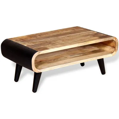 Image de vidaXL Table basse en bois de manguier brut 90x55x39 cm