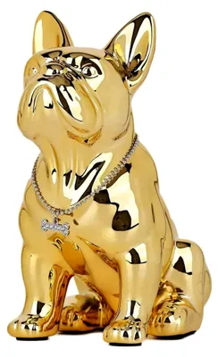 Produktbild von Deko-Skulpturen Französische Bulldogge, Kunstharz Figur Englische Bulldogge, Moderne Tischdekoration für das Wohnzimmer