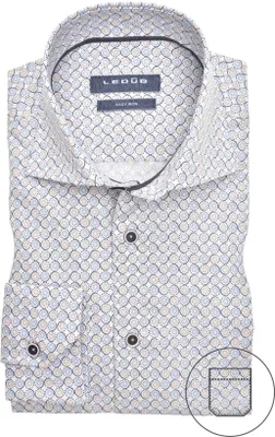 Produktbild von Ledub Hemd blau beige Modern Fit