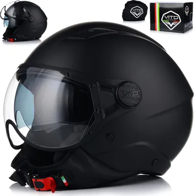 Produktbild von Jet helm mit Sonnenblende | VITO LAVORI | Jethelm mit Doppelvisier | ECE 22.06  | Motorradhelm mit Visier | XL (60cm)